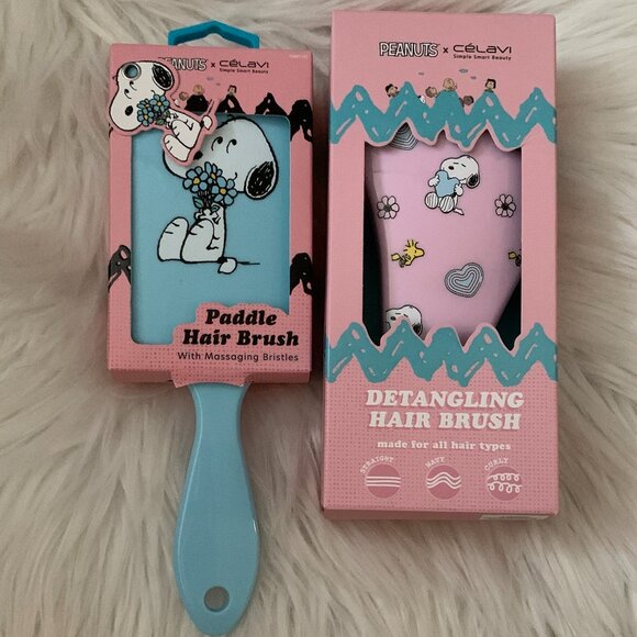 Peanuts Accessories - PEANUTS X CELAVI Snoopy Paddle & Detangling Hair Brush Set of 2